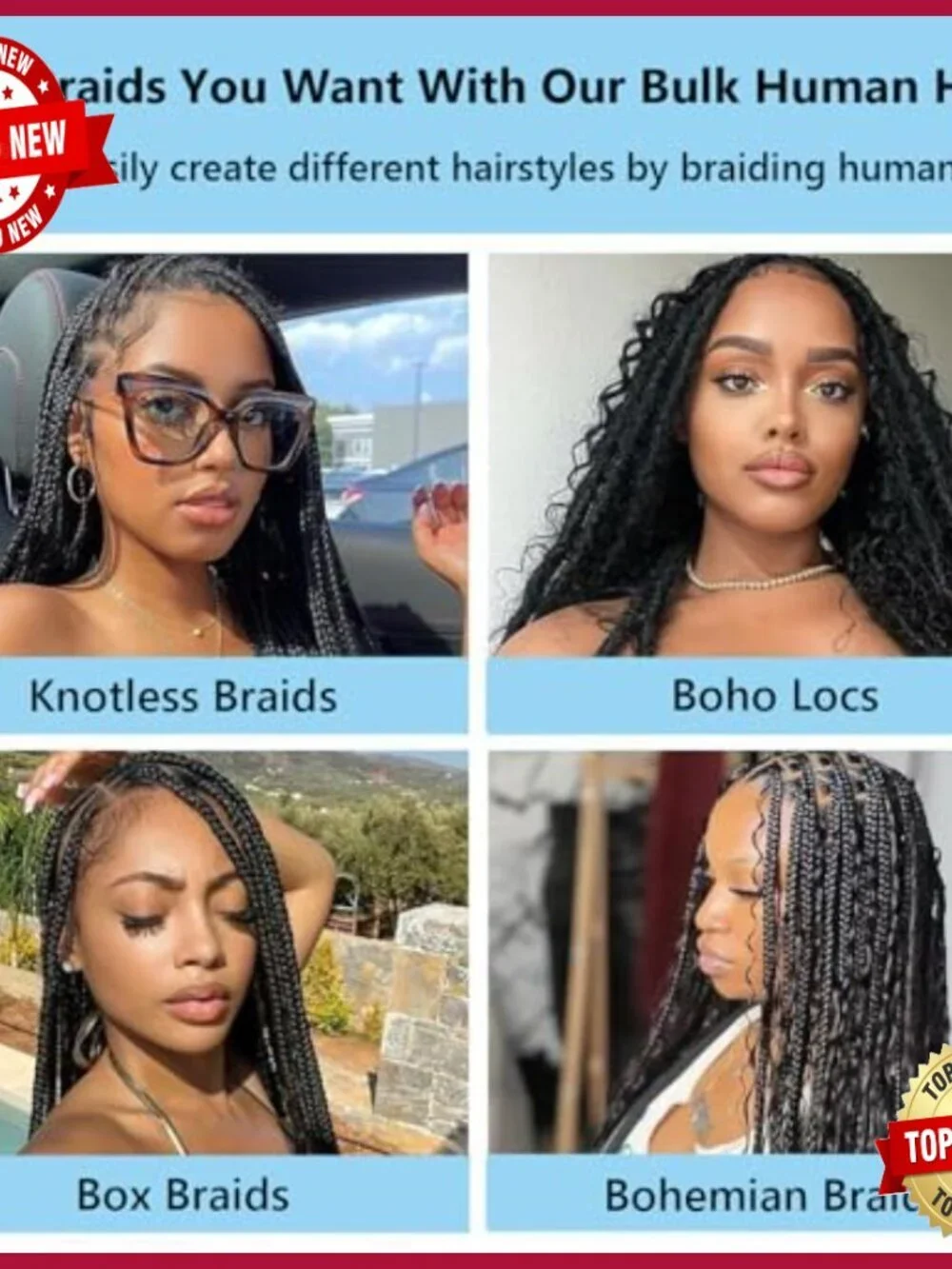 24 Inch Jerry Curly Human Hair Extensions 110g Boho Braiding Hair Wet Wavy